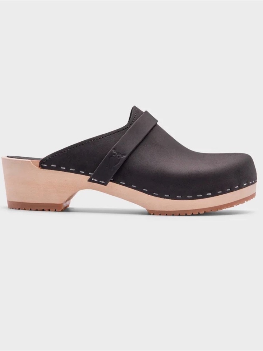 Sandgrens Tokyo Black Leather Wood Clog Mules Size 36 - Approx US 5.5